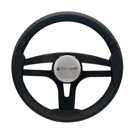Badia Boat Steering Wheel Brushed Black Aluminum Spokes