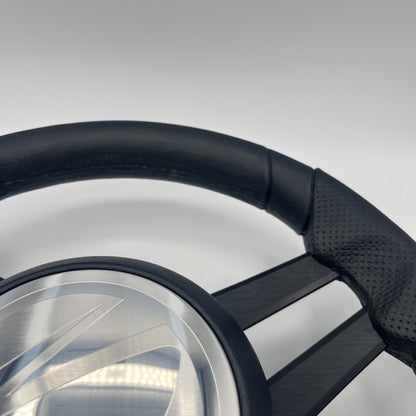 Molinara Marine Steering Wheel Black Brushed Aluminum Spokes | Tige