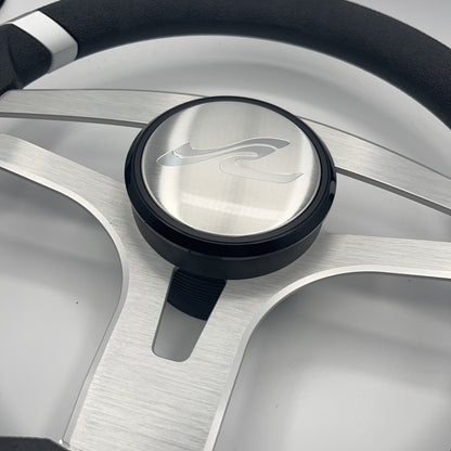 Badia Boat Steering Wheel Brushed Aluminum Spokes | SeaRay Boats