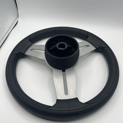 Model 15 Marine Steering Wheel Brush Alum Spokes | Silver Dome