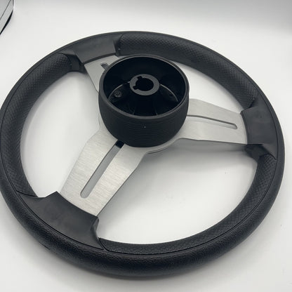 Model 15A Marine Steering Wheel Brushed Aluminum Spokes | Blank Cap