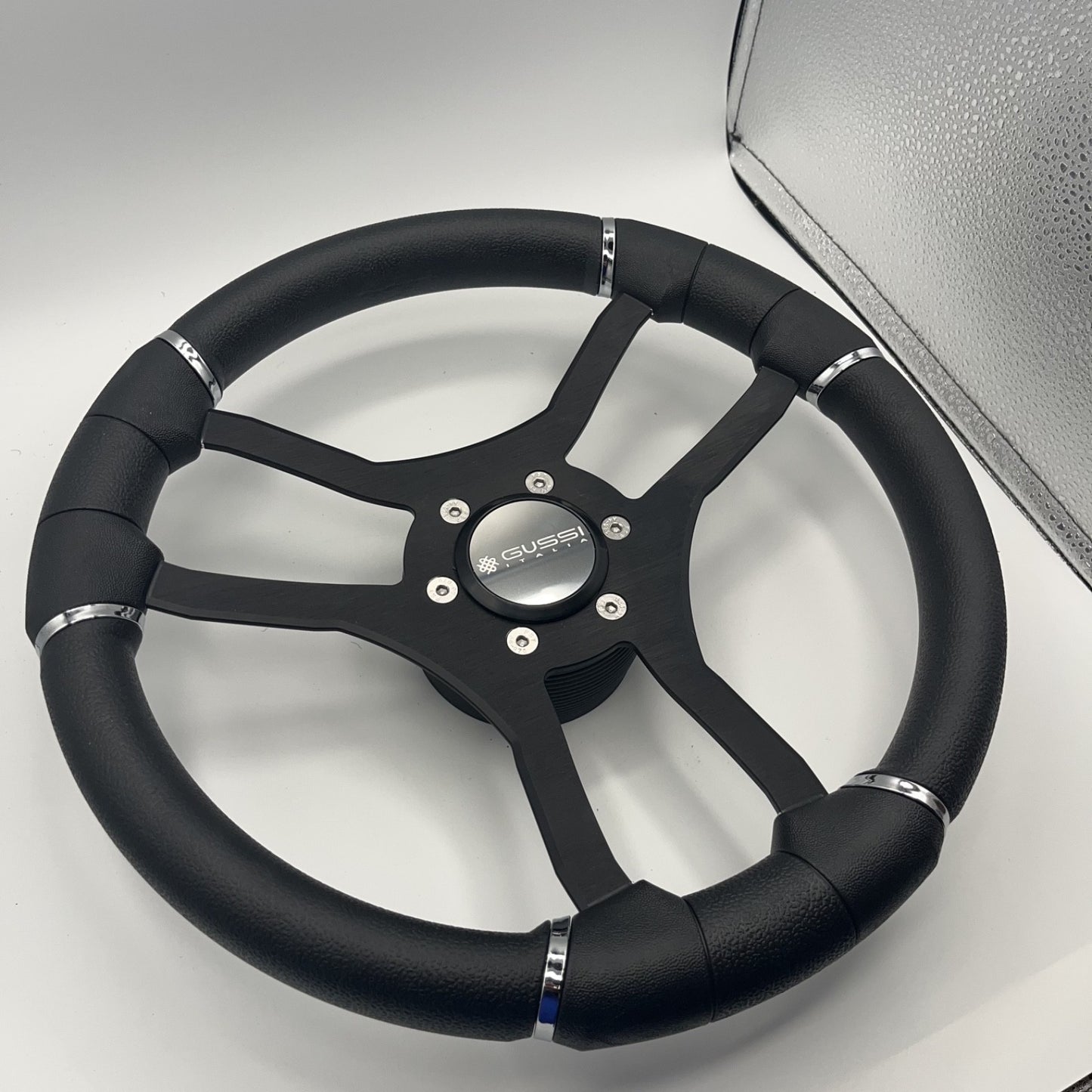Malera Boat Steering Wheel Black Aluminum Spokes | Gussi Snap-in