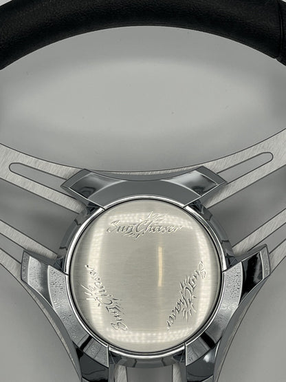 Verona Boat Steering Wheel Brushed Aluminum Spokes | SunChaser