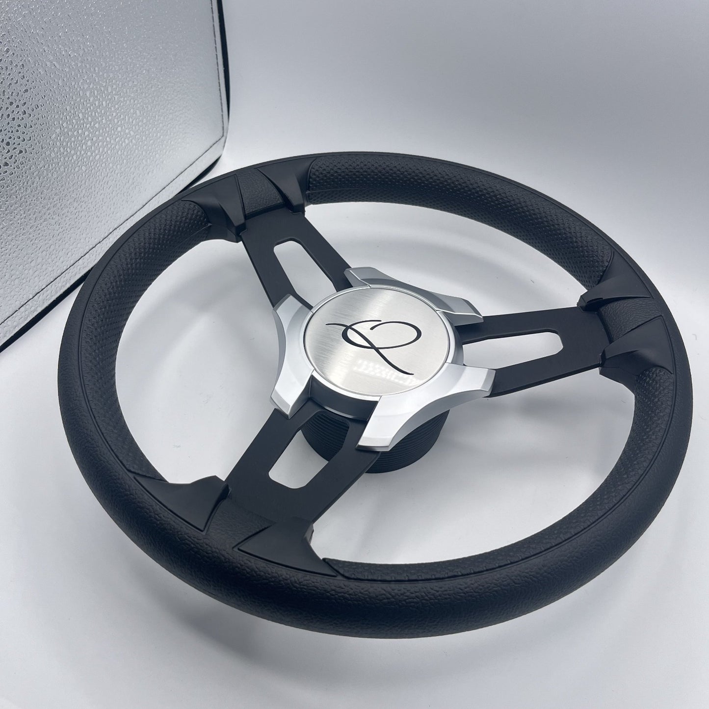 Gussi Italia Boat Model 15 Steering Wheel Black Brushed Alum Spokes | Apex