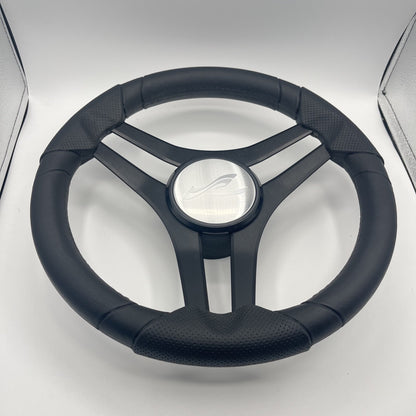 Molinara Marine Steering Wheel Black Brushed Alum Spokes | SeaRay Boats