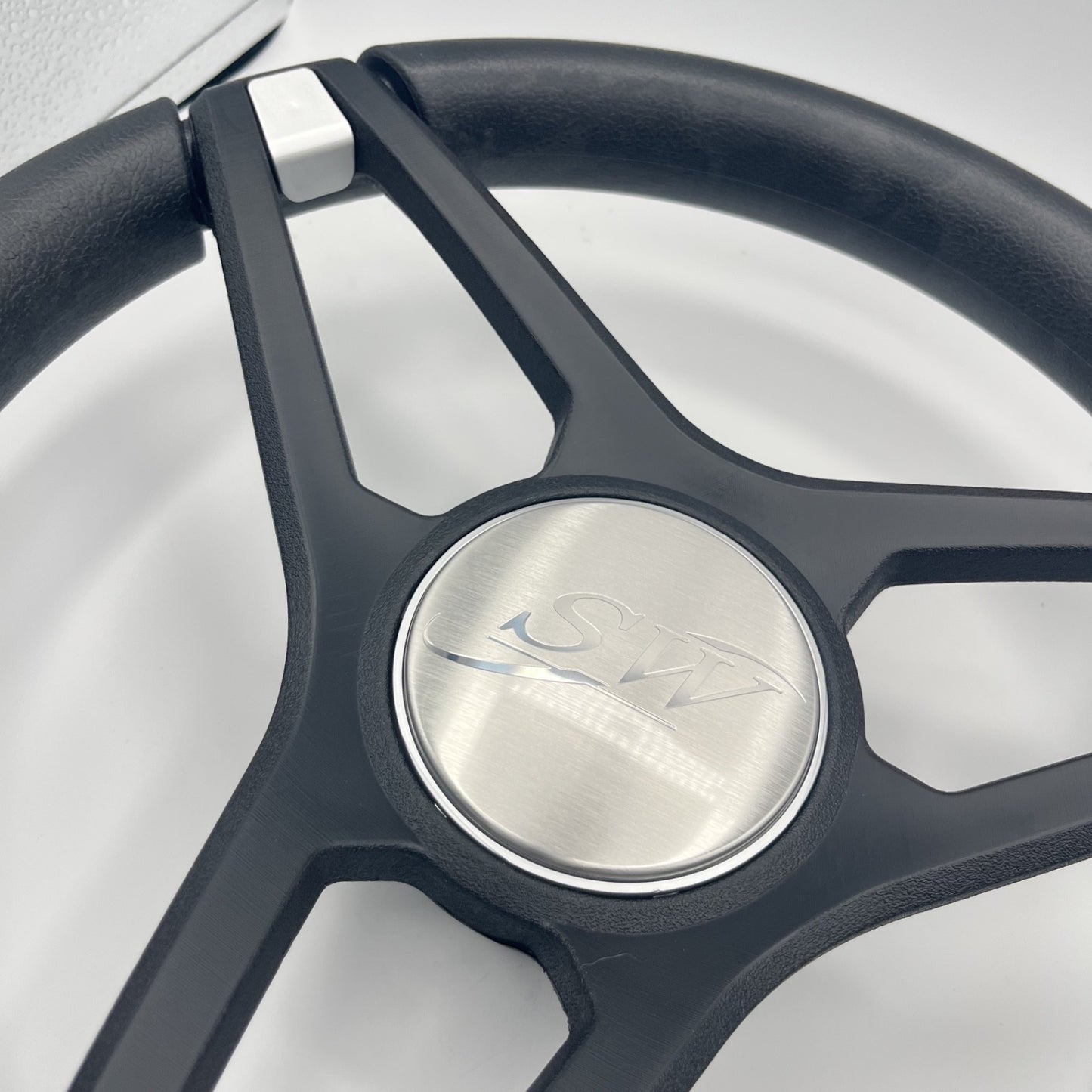 Molino Black w/Soft Touch Urethane Rim Boat Steering Wheel | Blue Wave