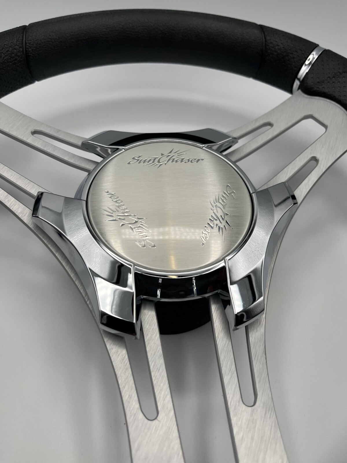 Verona Boat Steering Wheel Brushed Aluminum Spokes | SunChaser