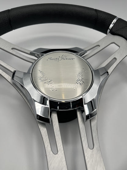 Verona Boat Steering Wheel Brushed Aluminum Spokes | SunChaser