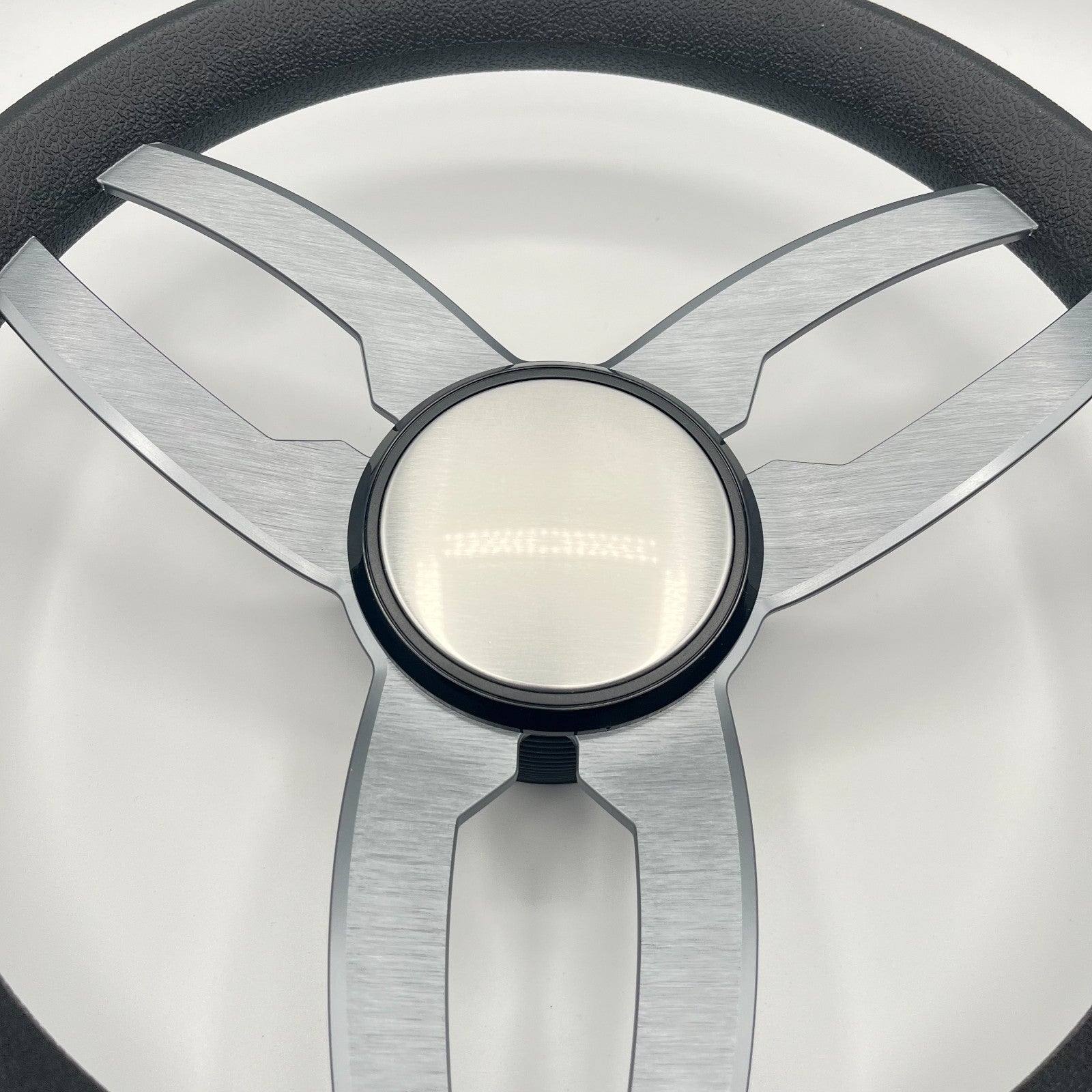 Cabrio Boat Steering Wheel Gray Brushed Alum Spoke | Plain