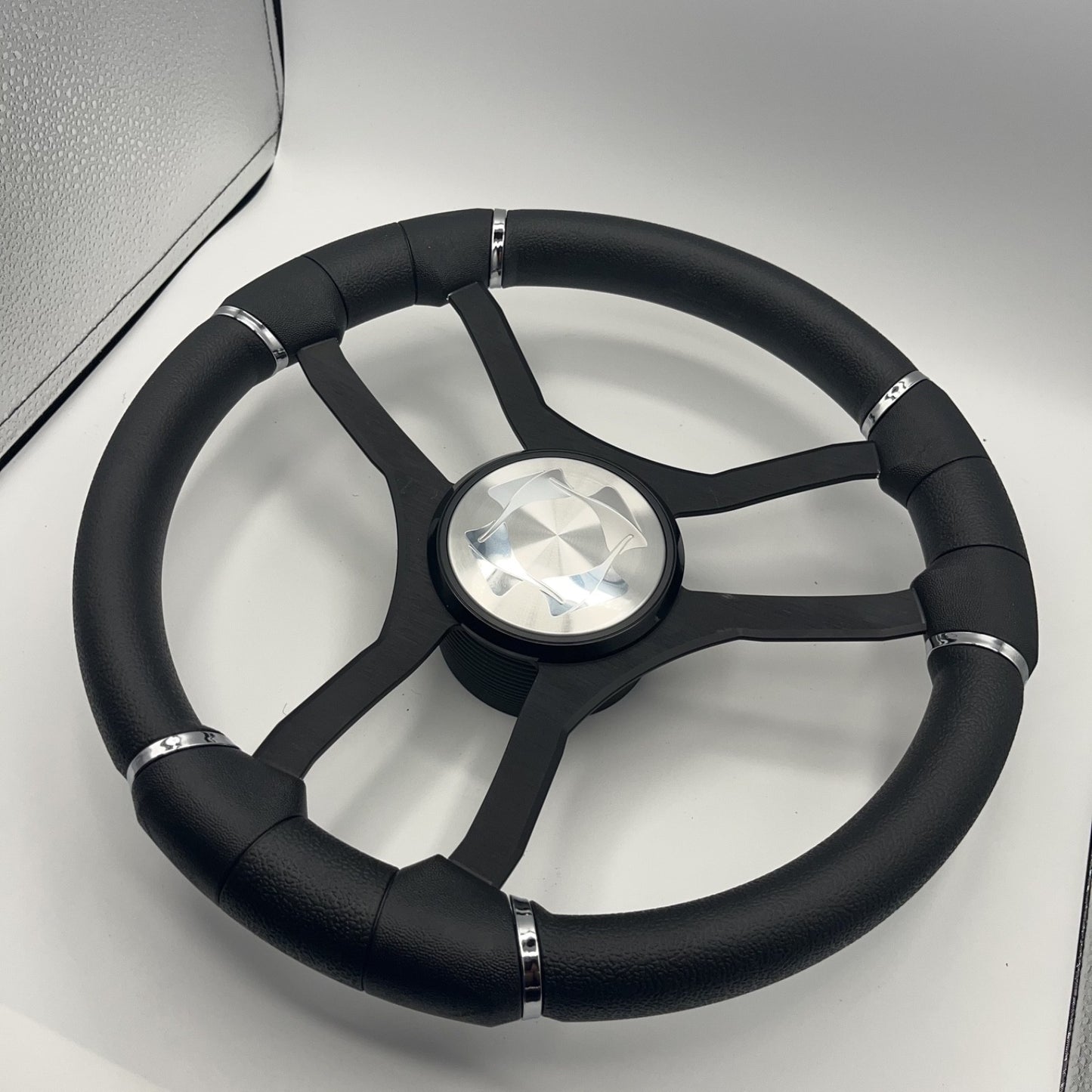 Malera Boat Steering Wheel Black Aluminum Spokes | Stingray