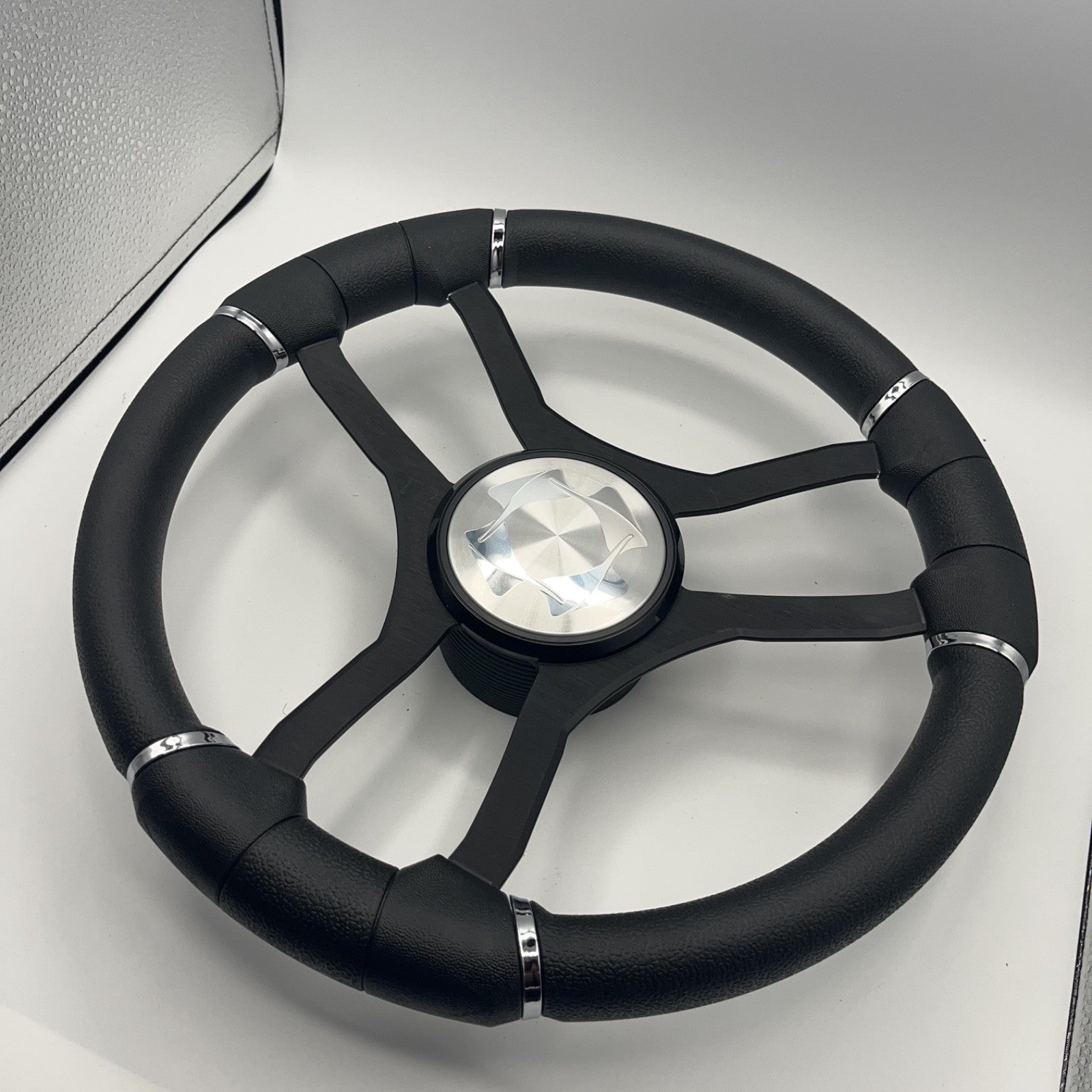 Malera Boat Steering Wheel Black Aluminum Spokes | Stingray