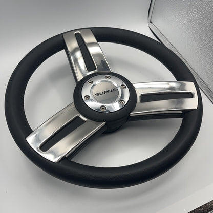 Gussi Italia Marine Steering Wheel Stainless Steel Spokes Soft Touch Rim | Supra