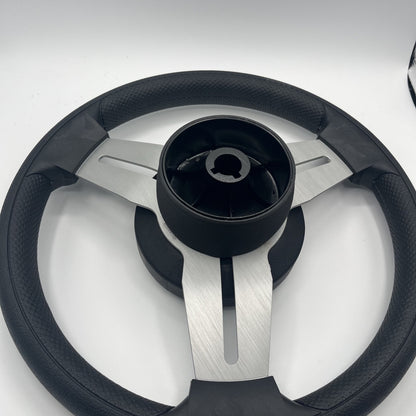 Model 15 Marine Steering Wheel Brush Alum Spokes | Tige Boats Logo