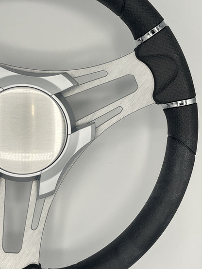 Verona Boat Steering Wheel Brushed Aluminum Spokes | Plain