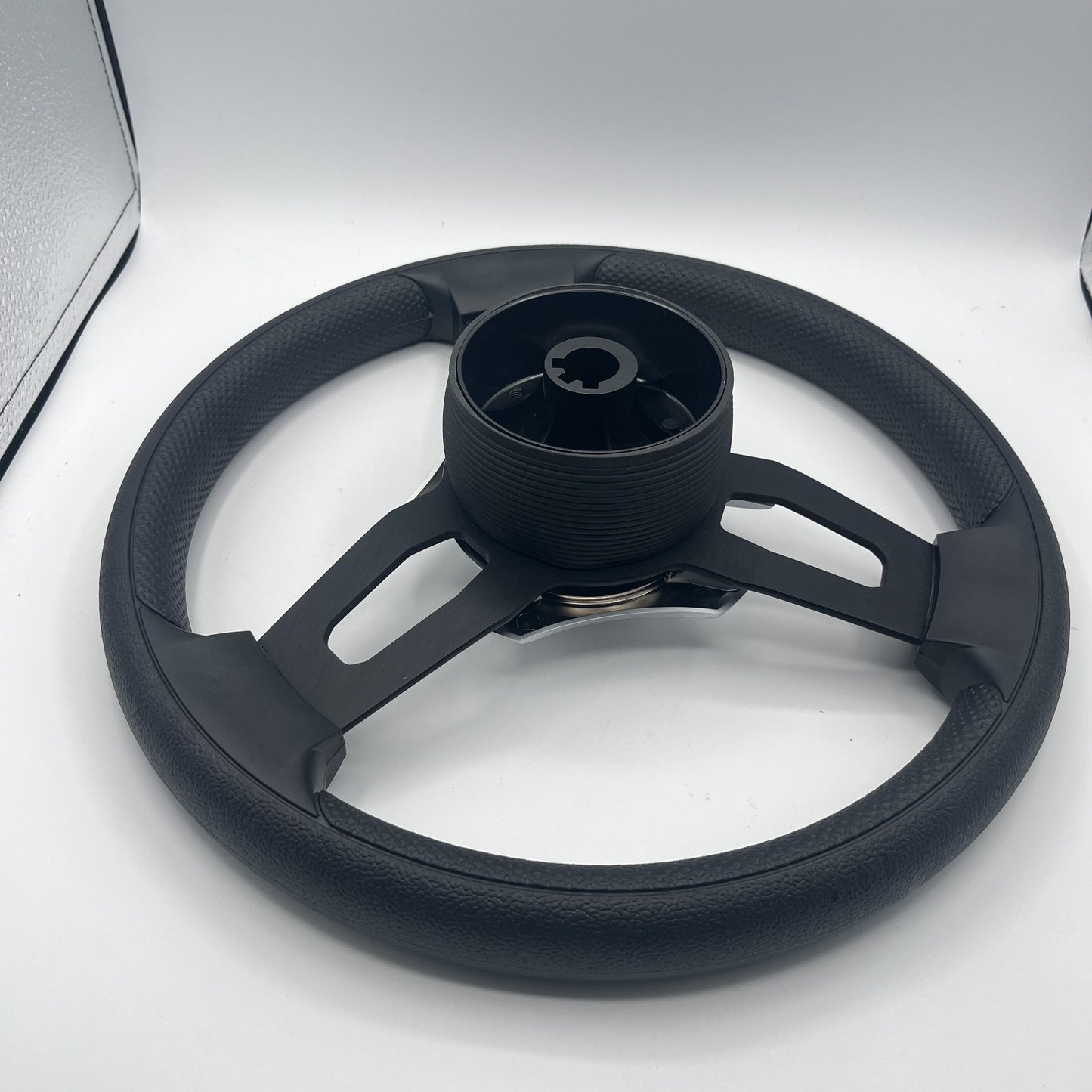 Gussi Italia Boat Model 15 Steering Wheel Black Brushed Alum Spokes | Sil Harris