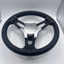 Model 15 Boat Steering Wheel Black Brushed Alum Spokes | SilvPlain