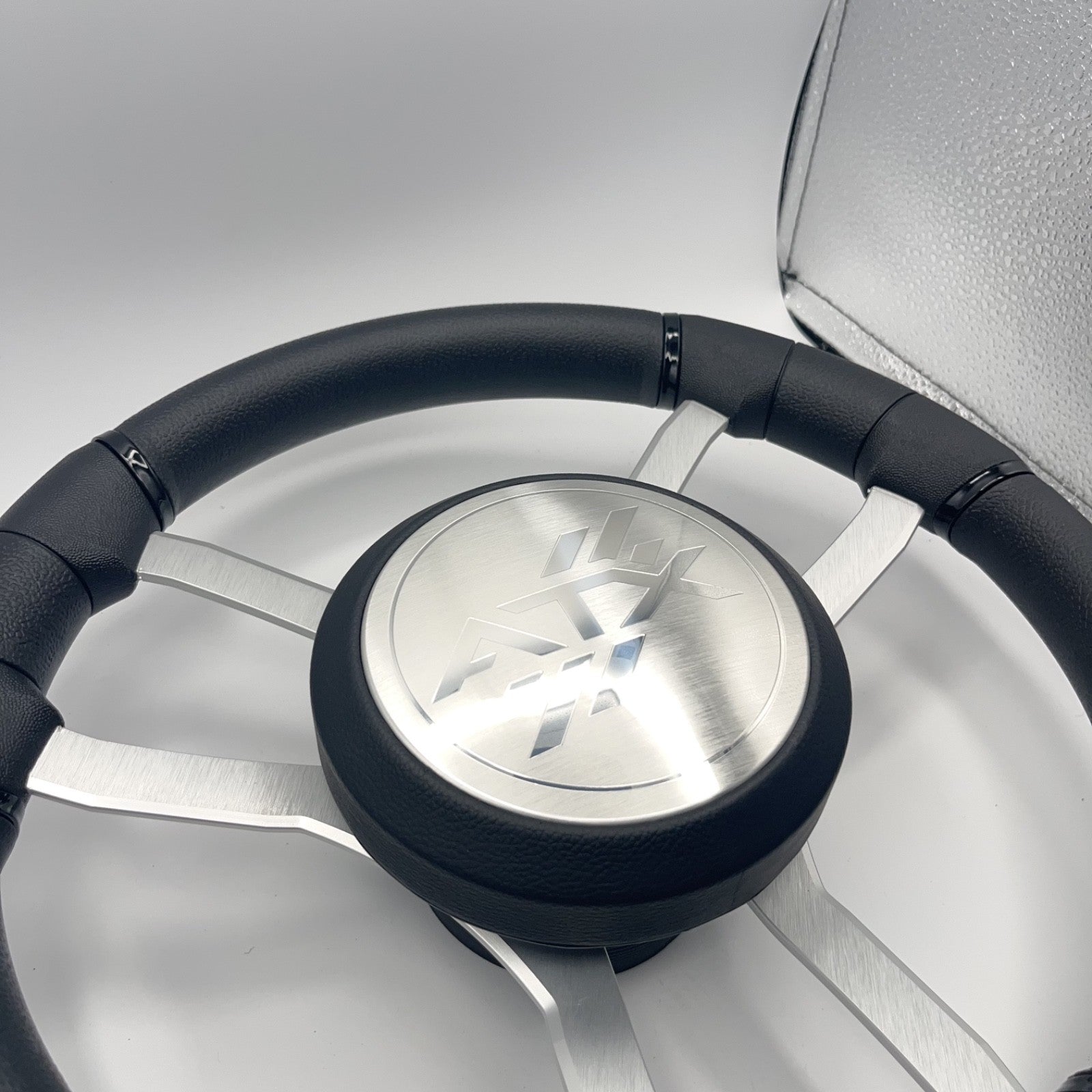 Malera Boat Steering Wheel Brushed Aluminum Spokes | ATX Boats