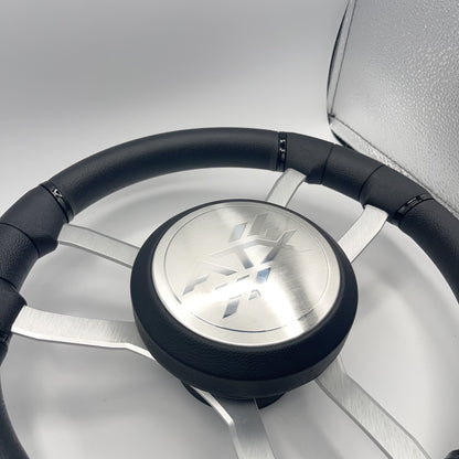 Malera Boat Steering Wheel Brushed Aluminum Spokes | ATX Boats