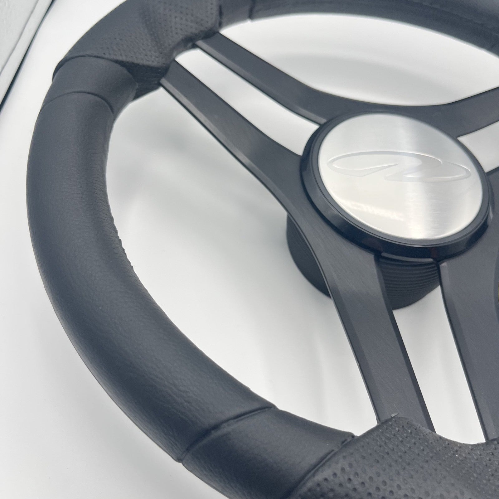 Molinara Marine Steering Wheel Black Brushed Alum Spokes | Regal