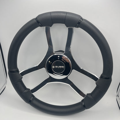 Malera Boat Steering Wheel Chrome Spokes | ABS Chrome Dome - Gussi SS Center