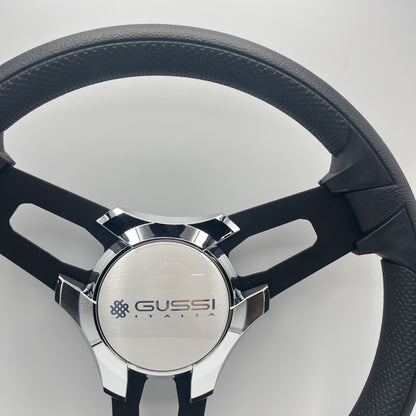 Gussi Italia Boat Model 15 Steering Wheel Black Brushed Alum Spokes | Gussi