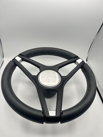 Molino Black & Silver Accents Golf Cart Steering Wheel fits YAMAHA Carts