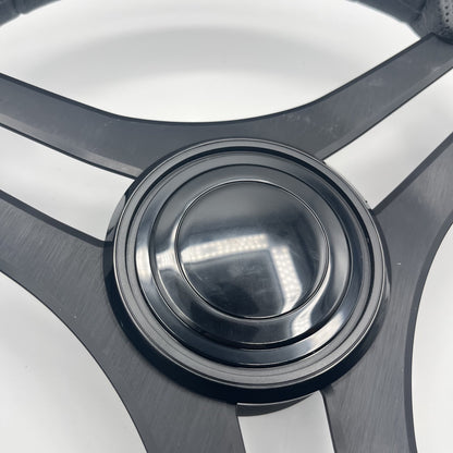 Molinara Marine Steering Wheel Black Brushed Alum Spokes | Lg Black Target