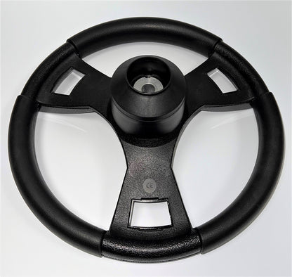 Model M13B Black & Silver Steering Wheel fits all CLUB CAR DS Golf Carts