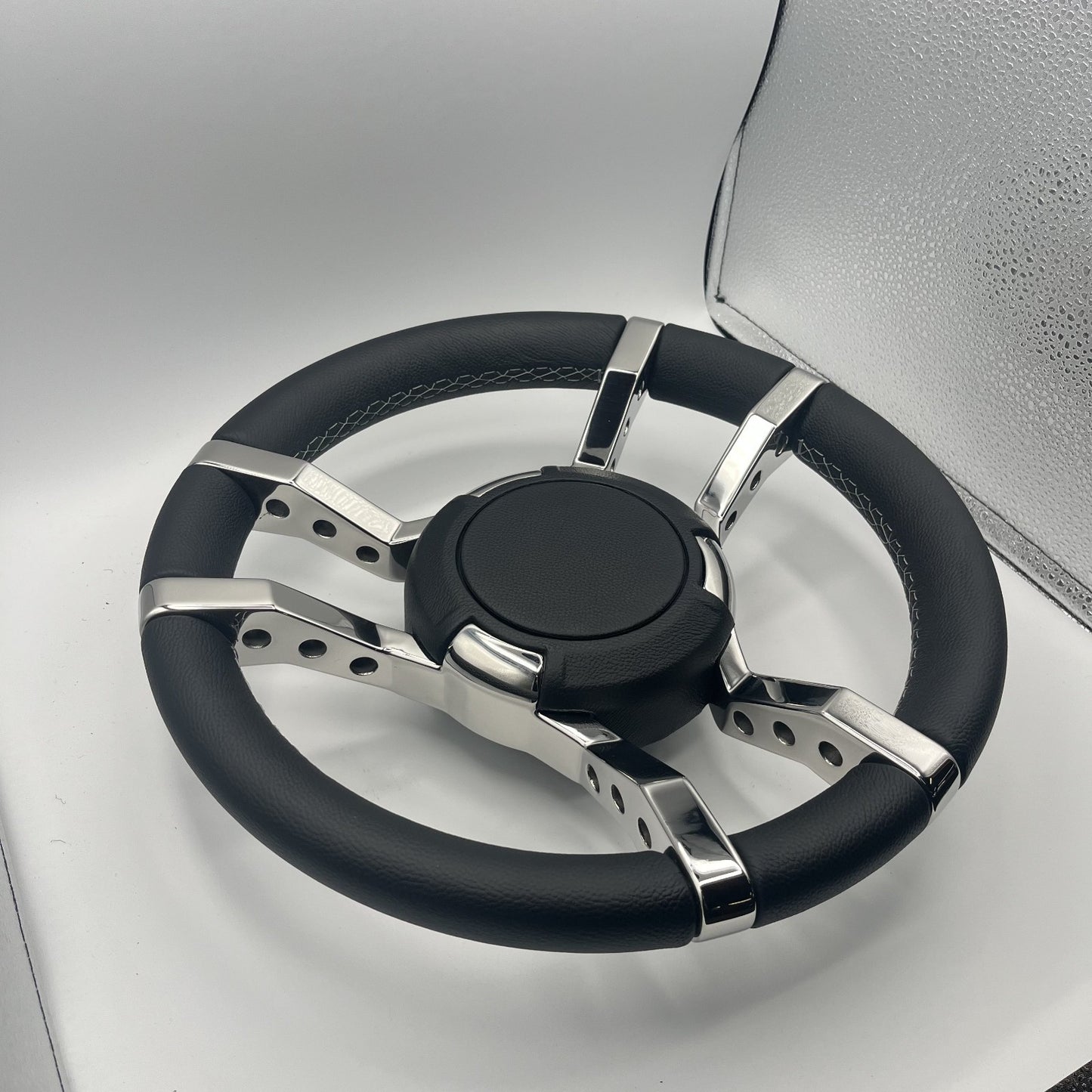 Gussi Italia Boat Steering Wheel Black Stainless Steel Spokes | Gussi Italia