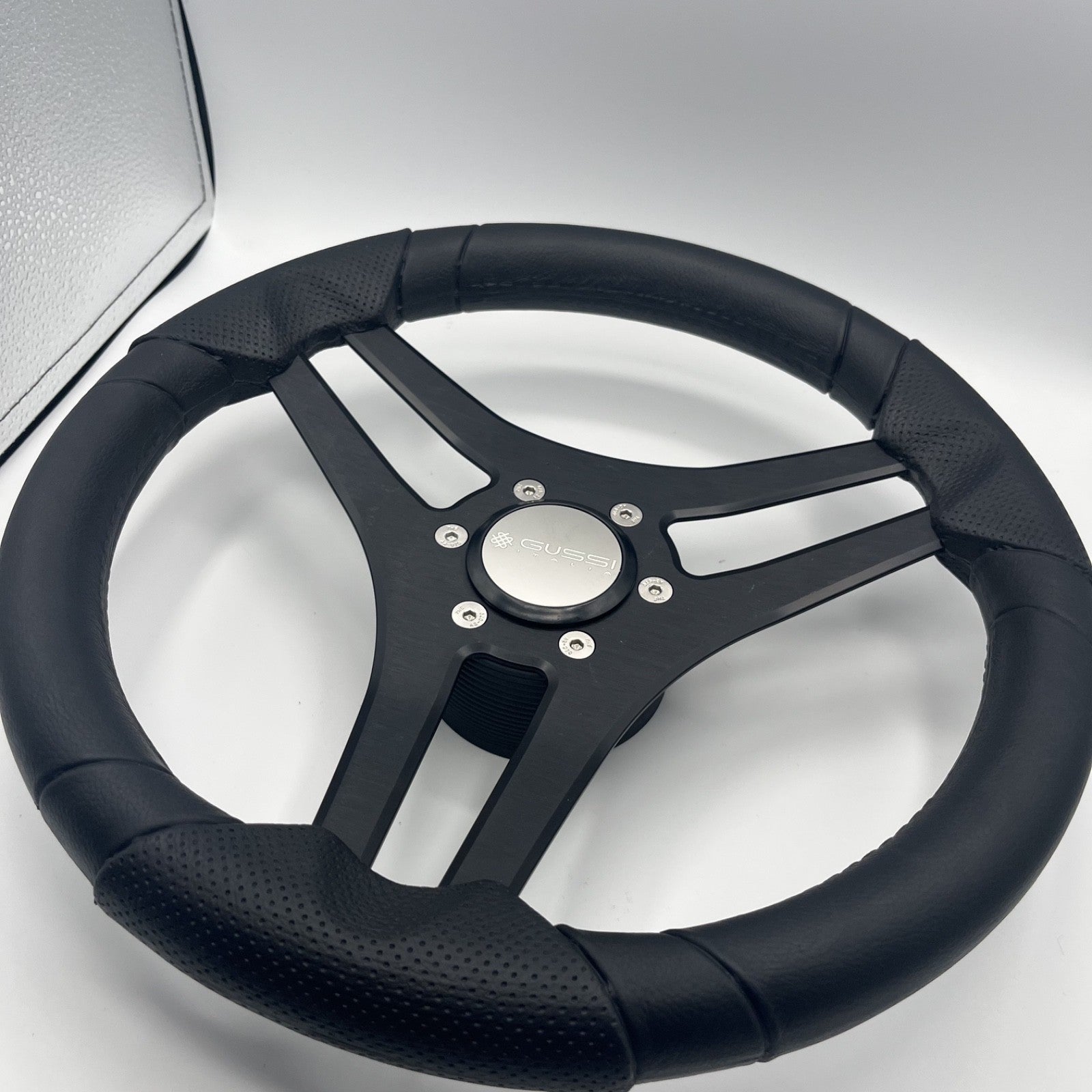 Molinara Marine Steering Wheel Black Brushed Alum Spokes | Gussi Italia