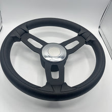 Model 15 Boat Steering Wheel Blk Brushed Alum Spokes | Chrome Center