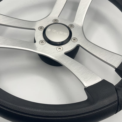 Benaco Boat Steering Wheel Brushed Aluminum Spokes | Gussi Snap-in