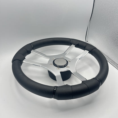 Malera Boat Steering Wheel Chrome Spokes | Snap-in Stainless Blank Cap