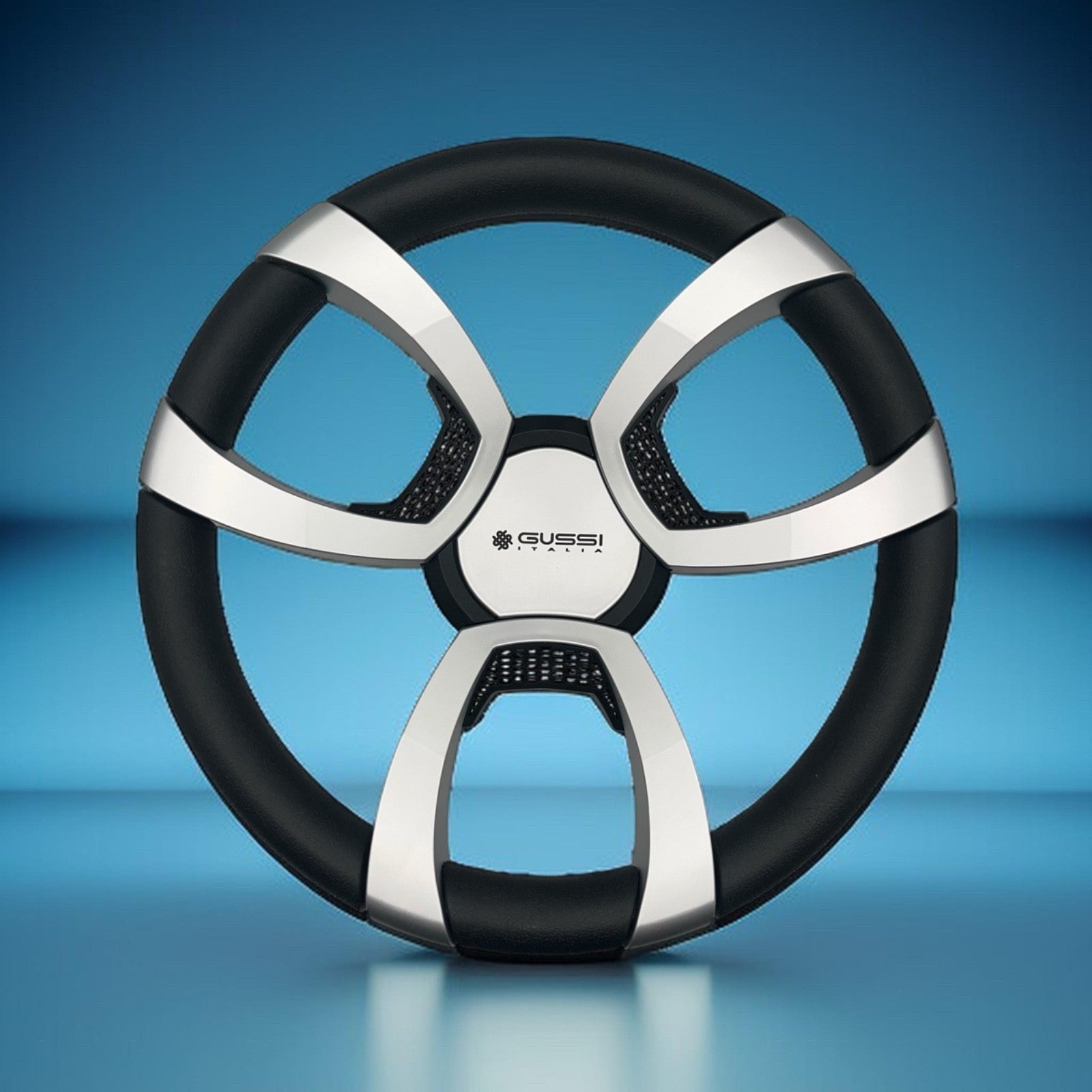 La Corte Boat Steering Wheel Silver Inserts | Gussi Italia Logo