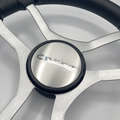 Malera Boat Steering Wheel Brushed Aluminum Spokes | Crest Boats