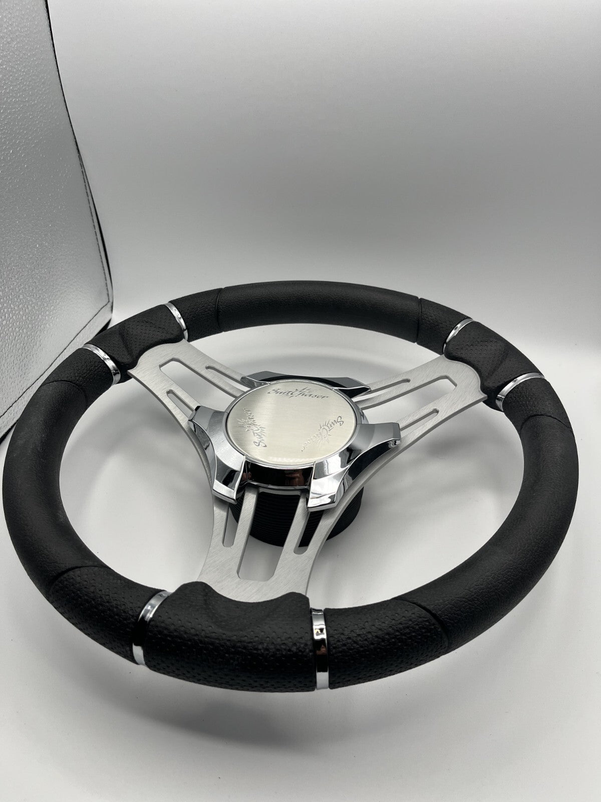 Verona Boat Steering Wheel Brushed Aluminum Spokes | SunChaser