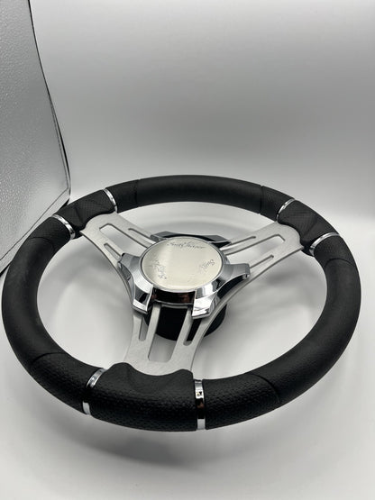 Verona Boat Steering Wheel Brushed Aluminum Spokes | SunChaser