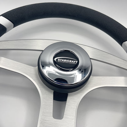 Badia Boat Steering Wheel Brushed Aluminum Spokes | Stabicraft