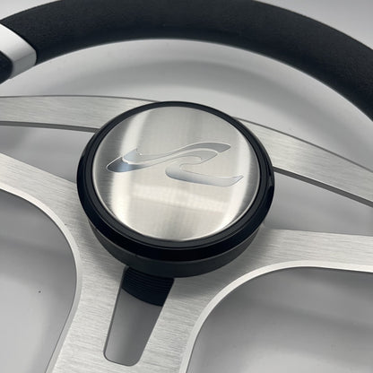 Badia Boat Steering Wheel Brushed Aluminum Spokes | SeaRay Boats