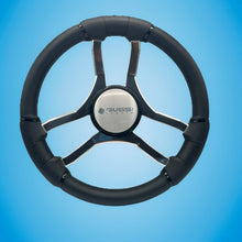 Malera Boat Steering Wheel Chrome Spokes | Gussi Dome Black Rim