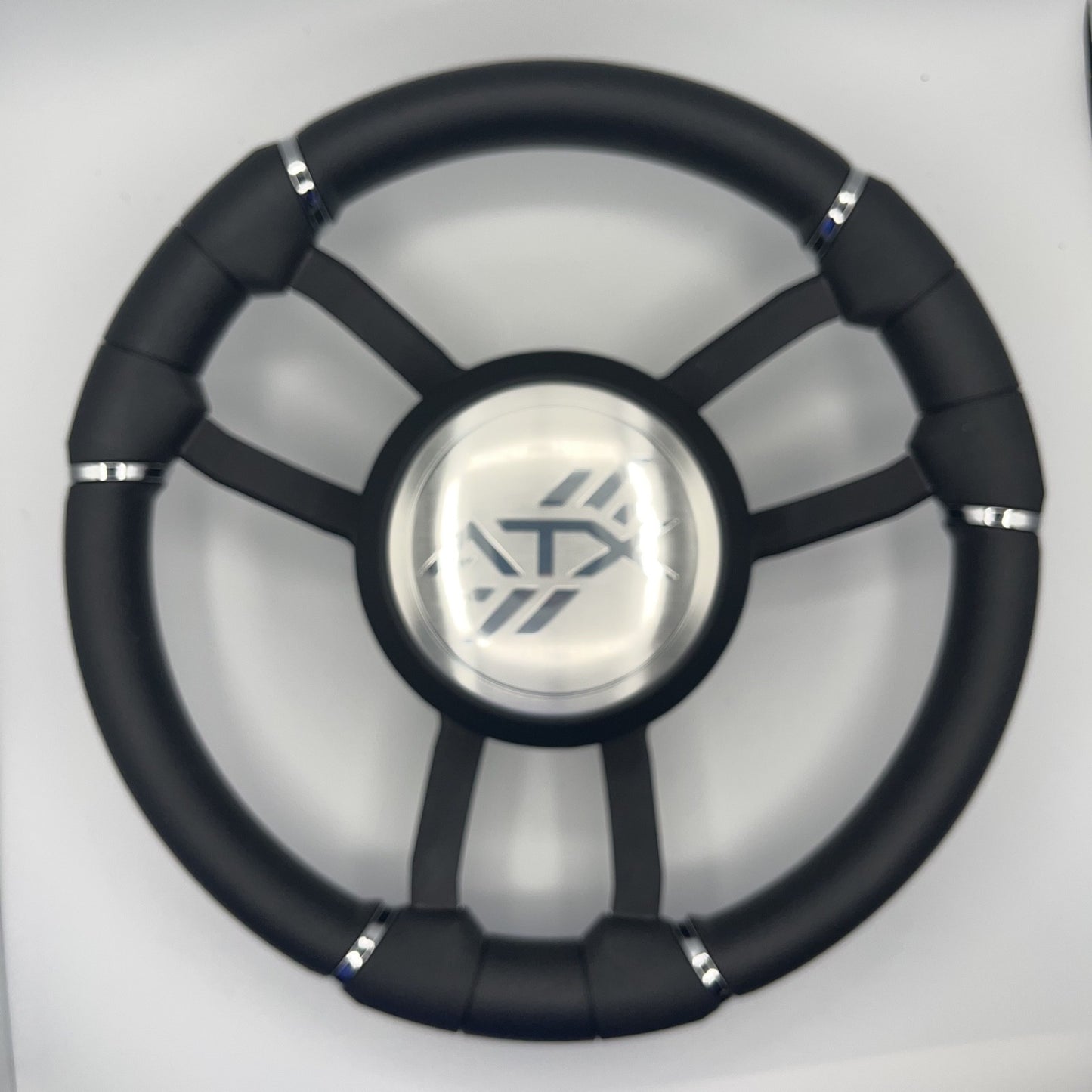 Malera Boat Steering Wheel Black Aluminum Spokes - ATX Boats