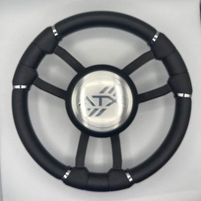 Malera Boat Steering Wheel Black Aluminum Spokes - ATX Boats