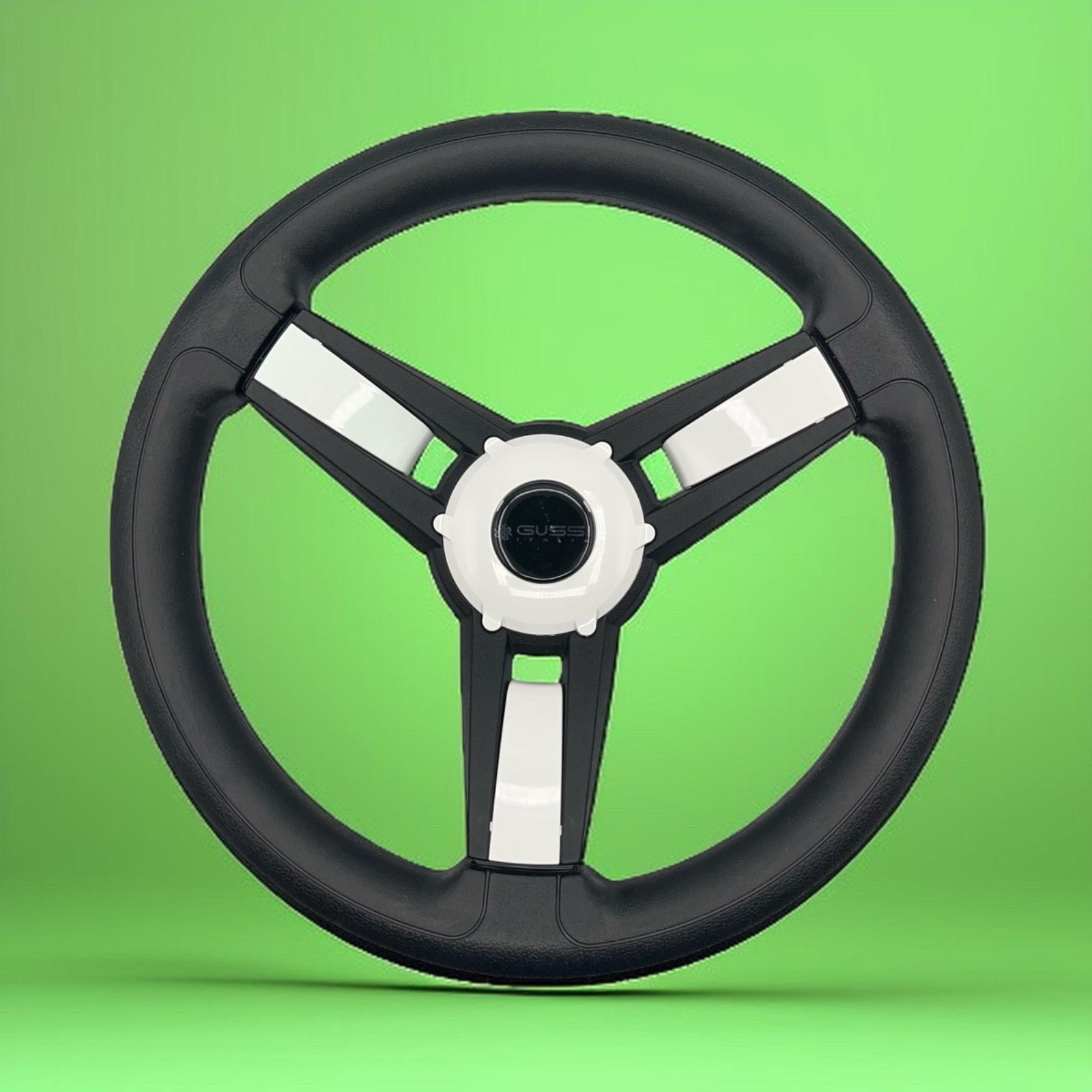 Giazza Golf Cart Steering E-Z-GO HUB Soft Touch Rim ABS Spokes - White Inserts