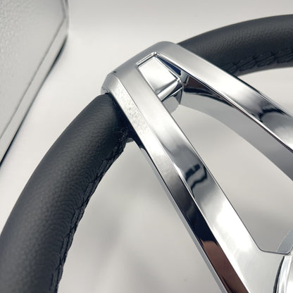 Cobalt Boat Steering Wheel Plastic Spoke Leather Stitched Rim | Cobalt Logo