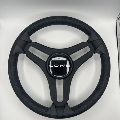 Gussi Italia Marine Steering Wheel Black Brush Metal Spokes | Lowe