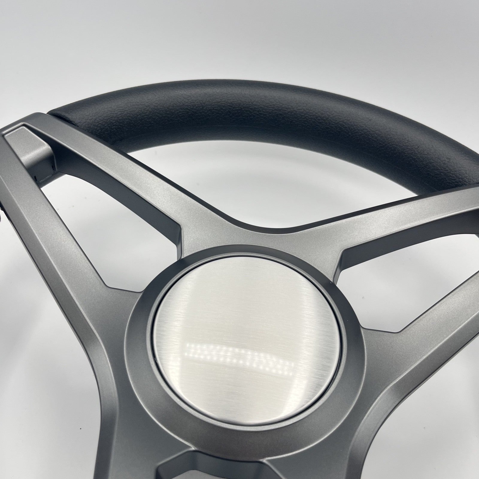 Molino Gray w/Soft Touch Urethane Rim Boat Steering Wheel | Plain