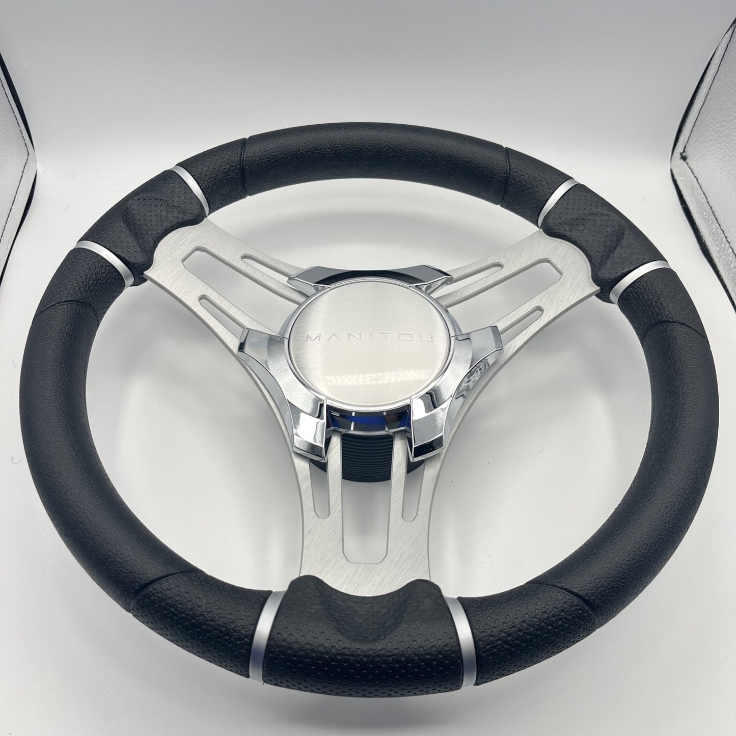 Gussi Italia Boat Steering Wheel Brushed Aluminum Spokes | Manitou Boats