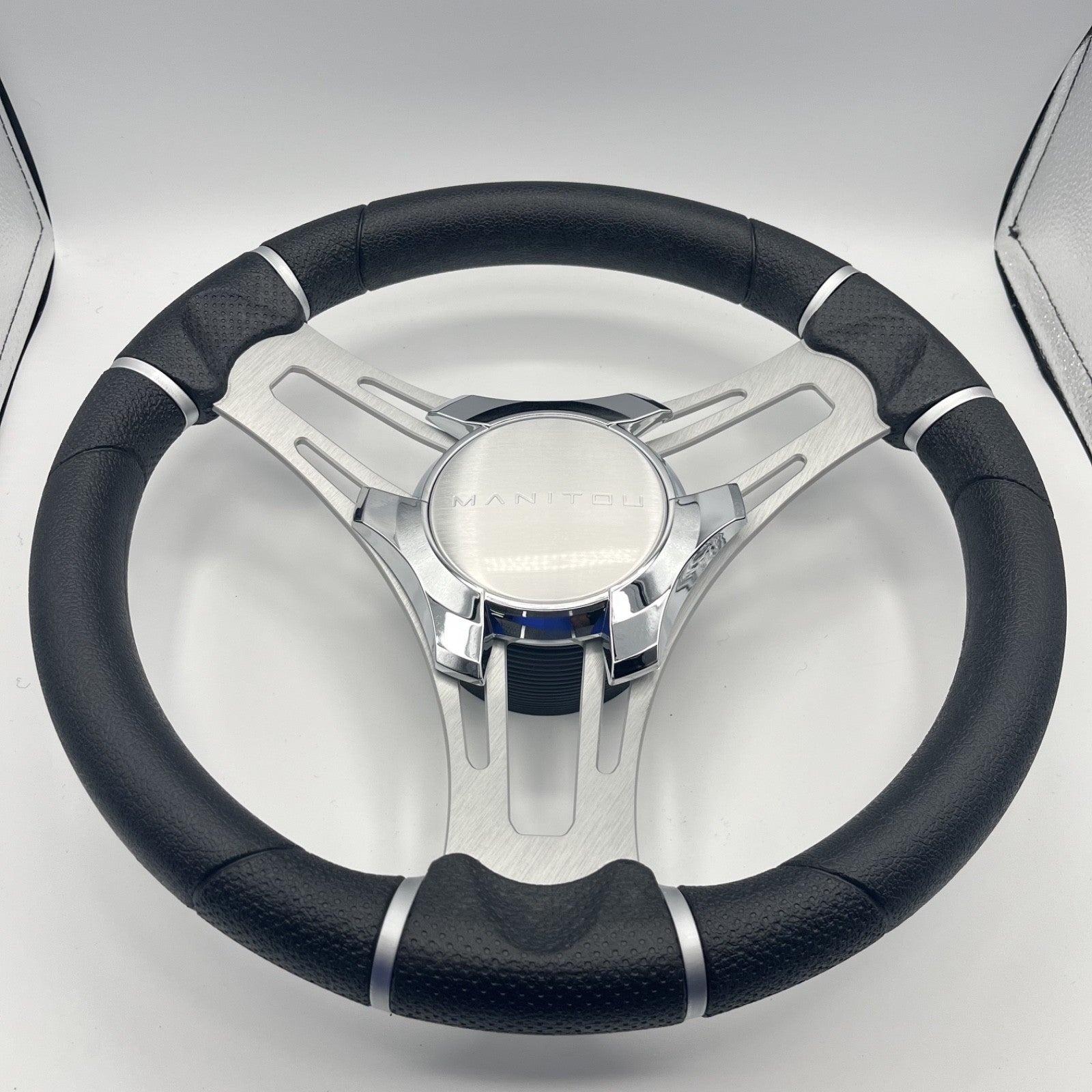 Gussi Italia Boat Steering Wheel Brushed Aluminum Spokes | Manitou Boats