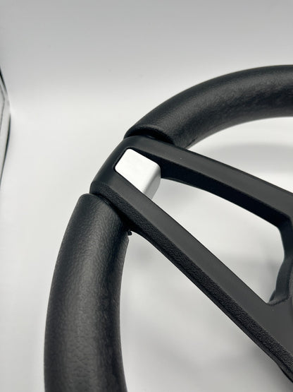 Molino Black w/Silver Accents Boat Steering Wheel | Gussi Italia Center Cap