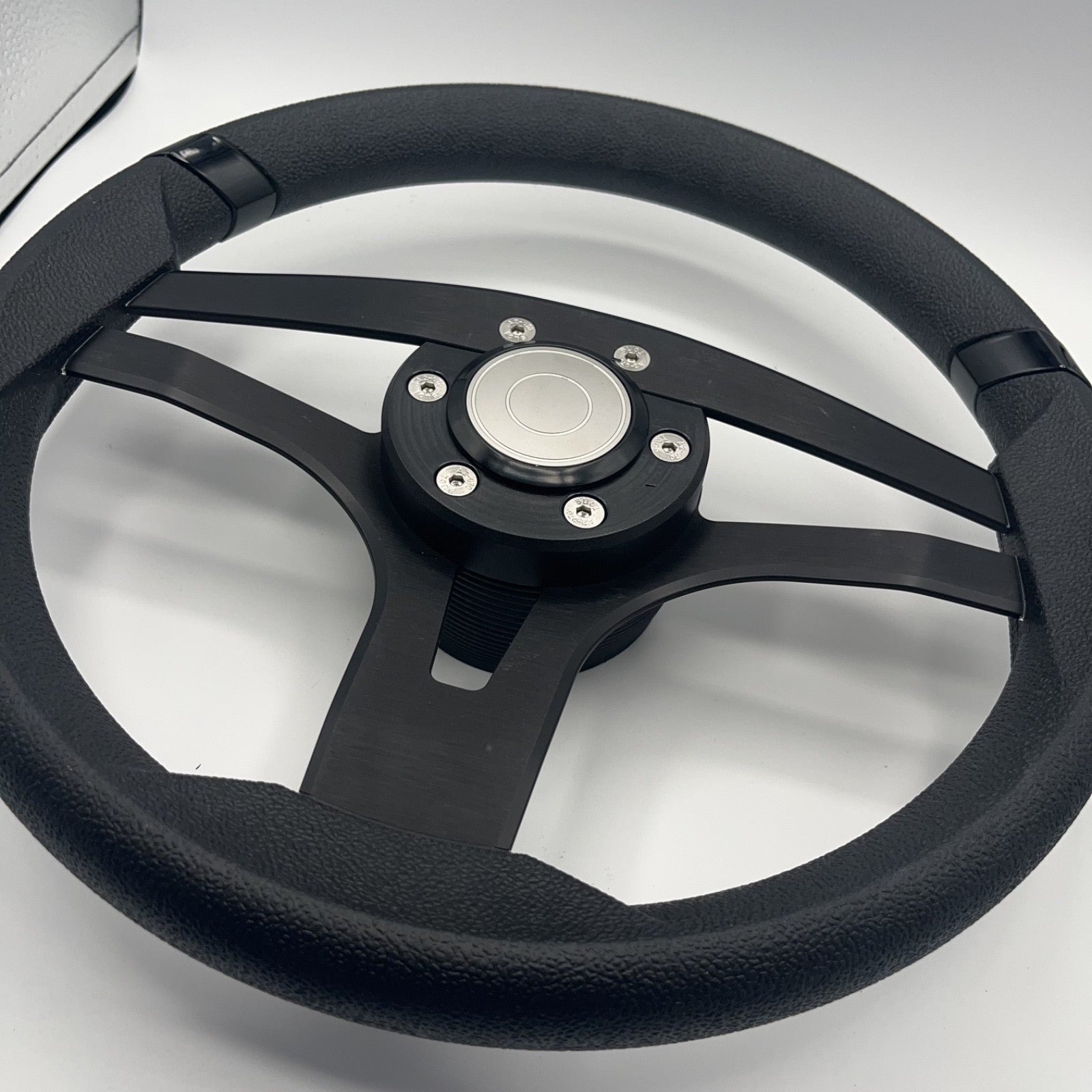 Badia Boat Steering Wheel Brushed Black Aluminum Spokes | Target Snap-in